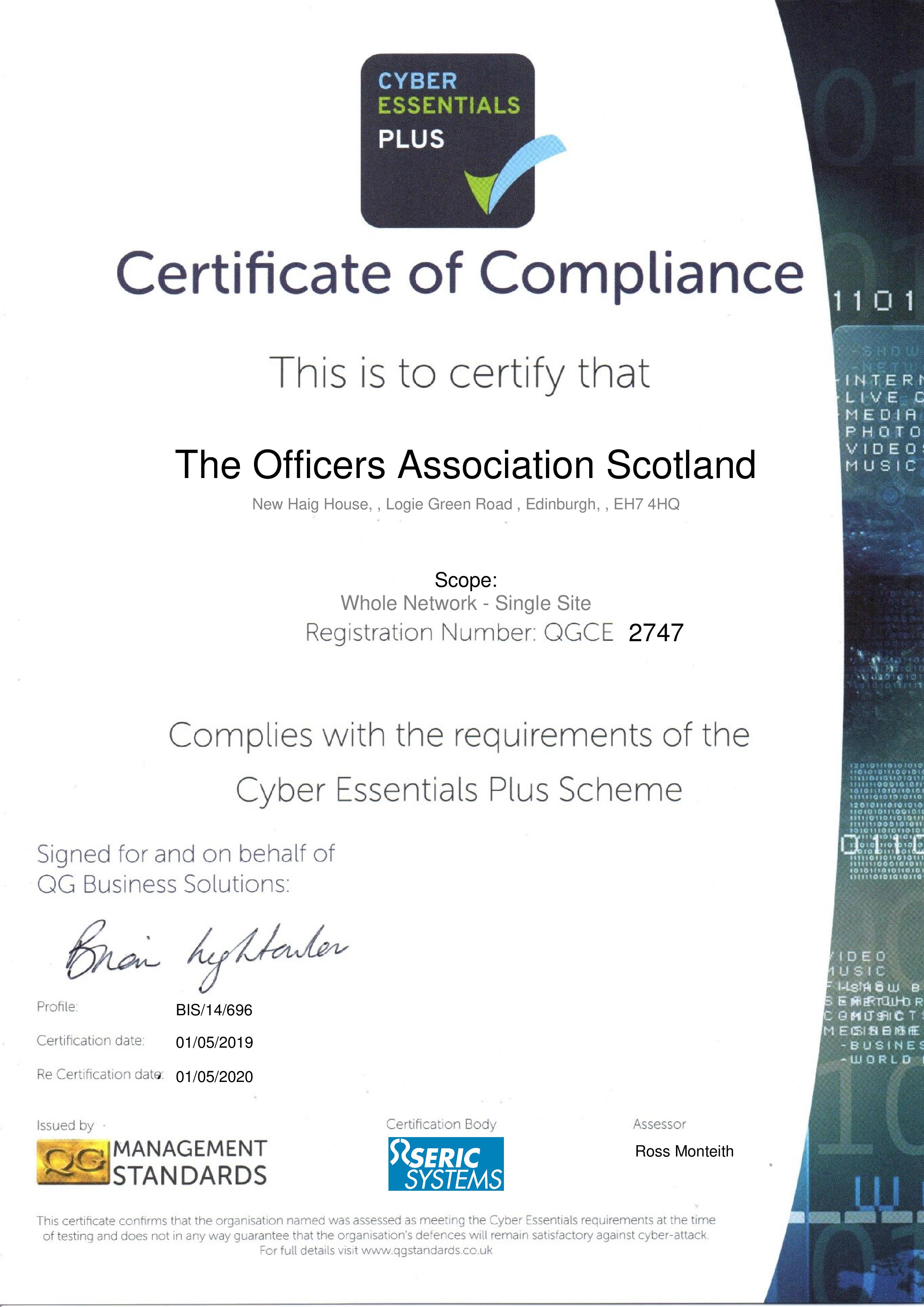 QGCE2747 The Officers Association Scotland