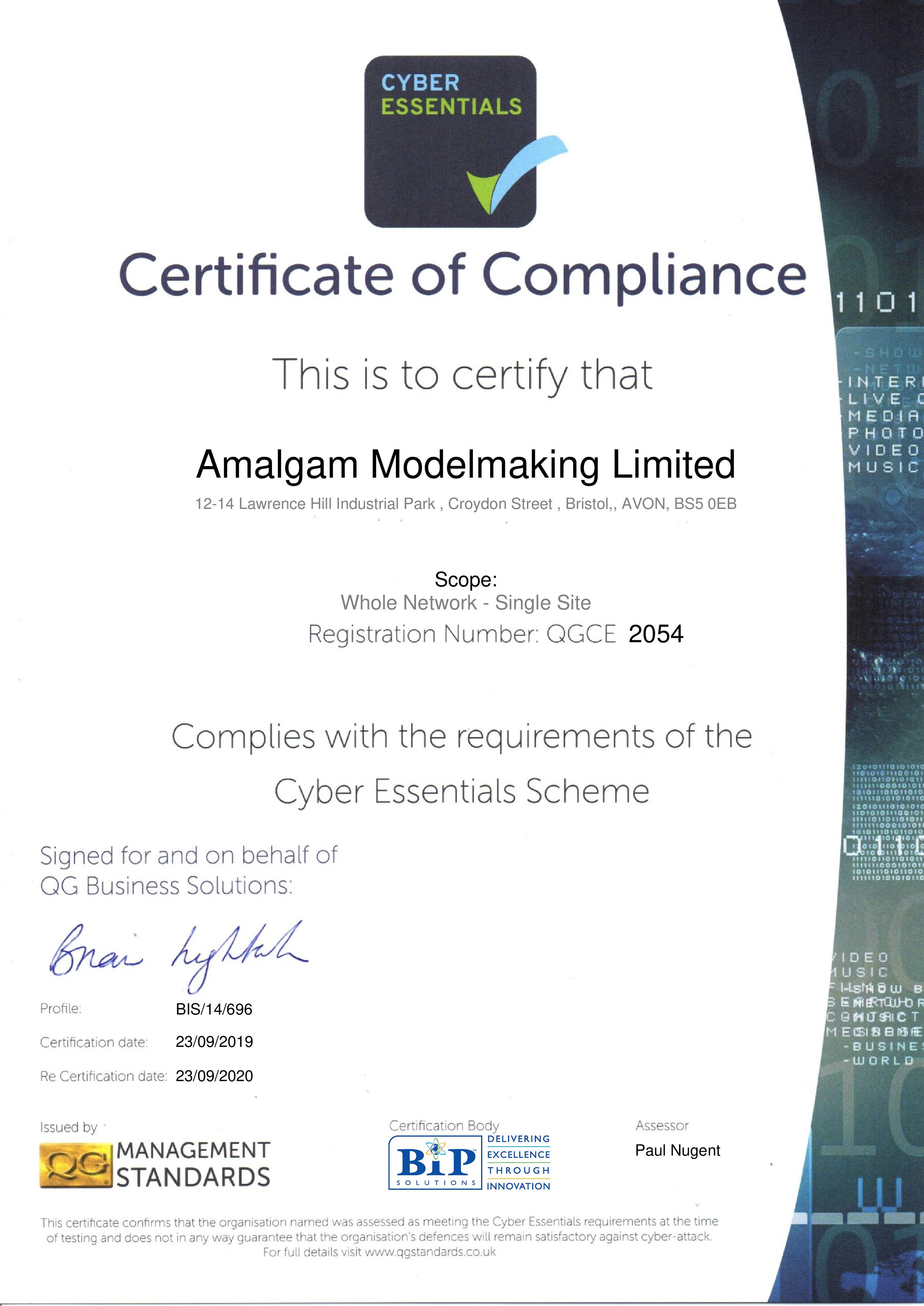 QGCE2054 Amalgam Modelmaking Limited