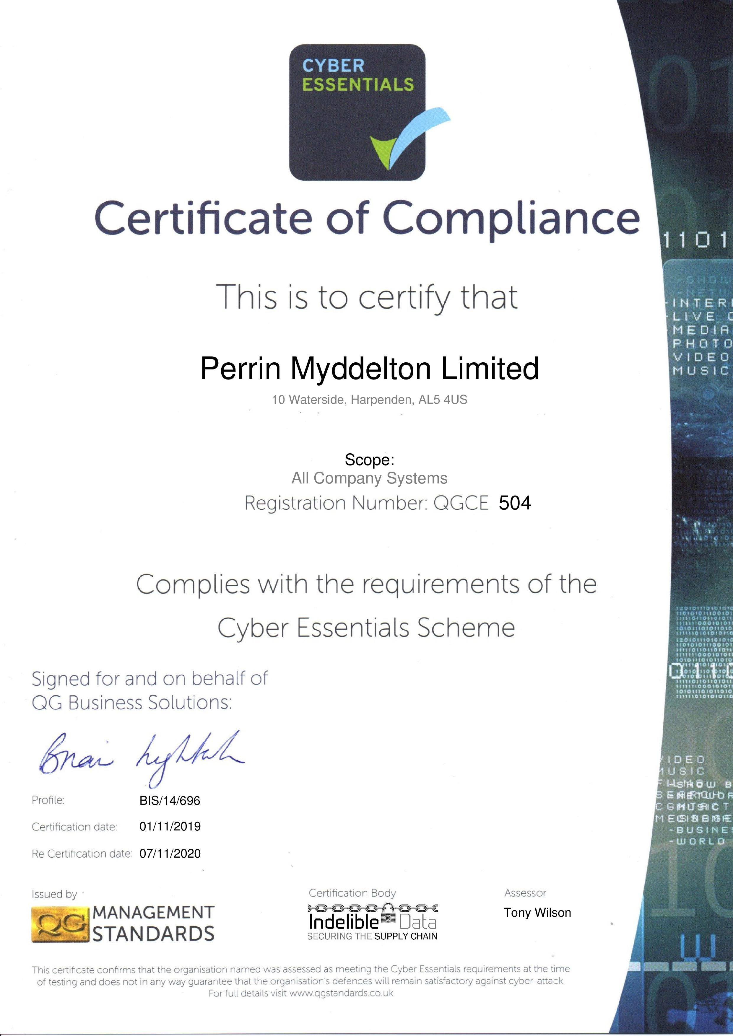 QGCE504 Perrin Myddelton Limited