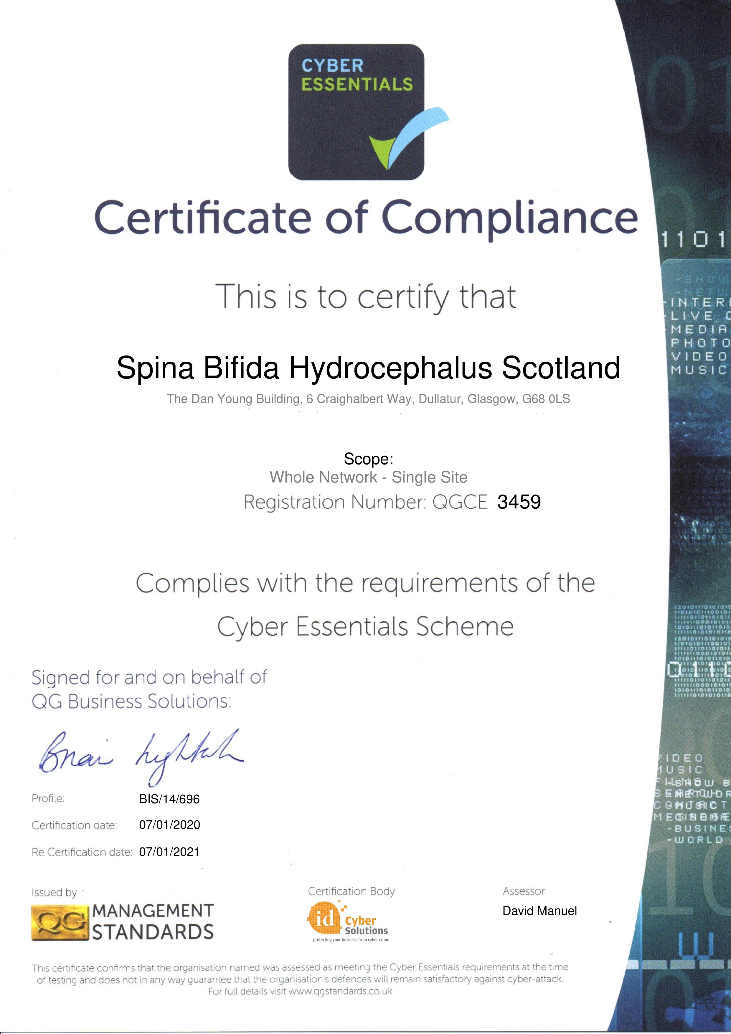 QGCE3459 Spina Bifida Hydrocephalus Scotland