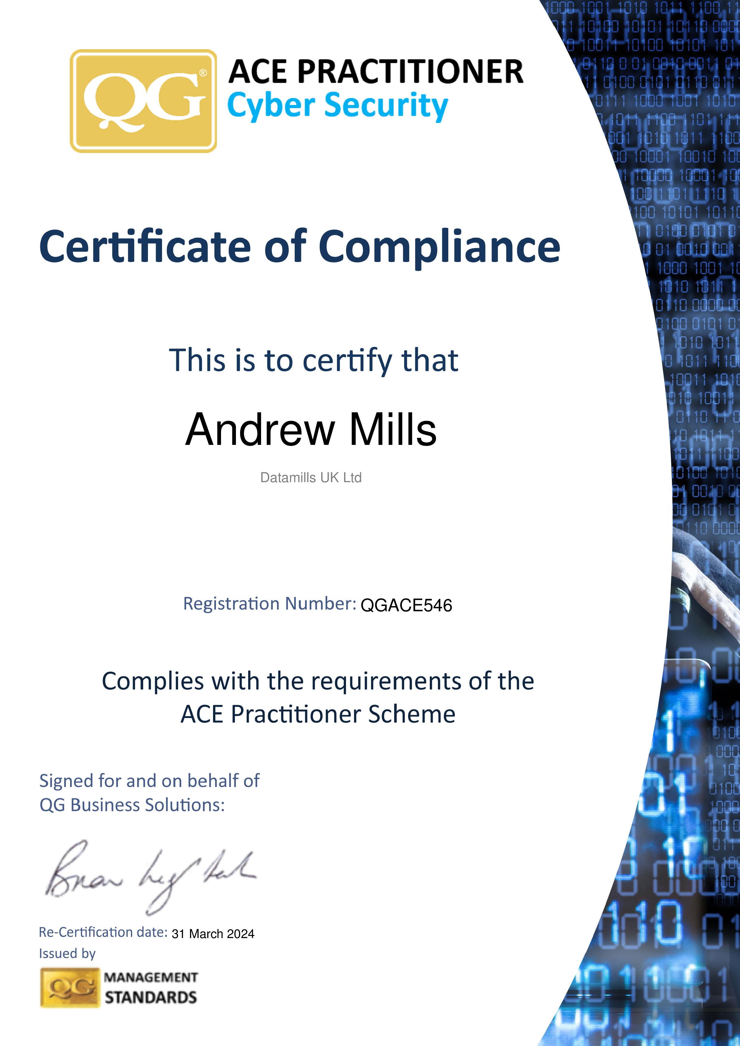 Datamills qgace546 - QG Management Standards